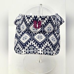 ELEVEN VENUS WILLIAMS ADJUSTABLE VISOR HAT BLUE KHAKI GEOMETRIC PRINT WOMEN OS